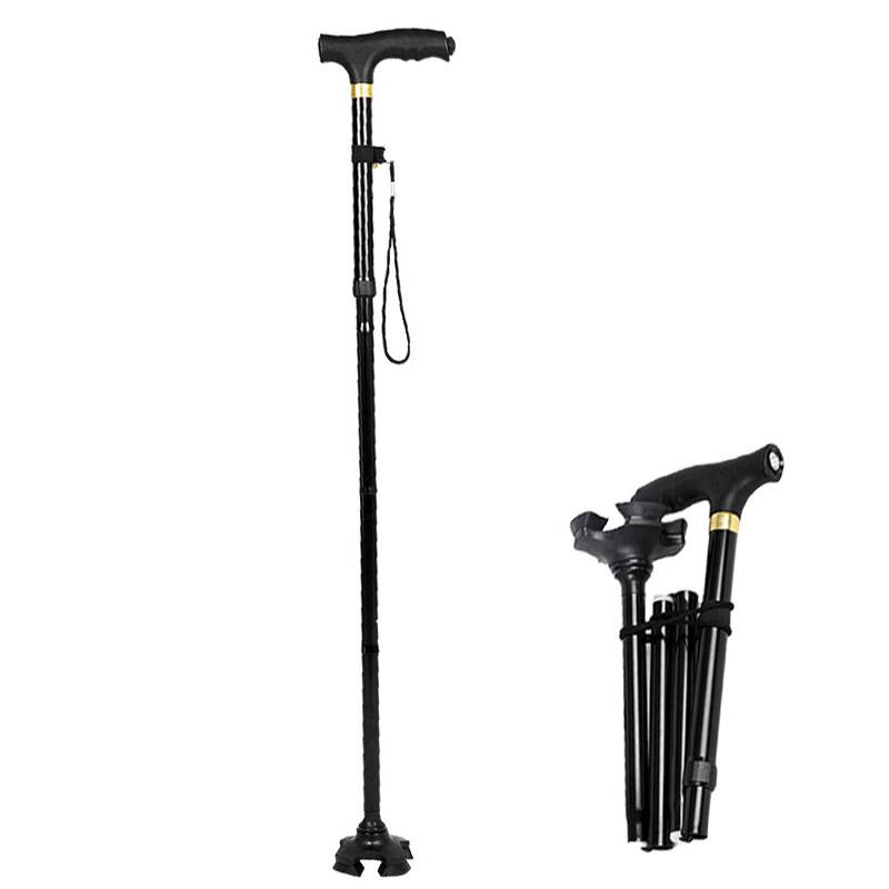 Tri-polar Outdoor Folding Trekking Pole with Light