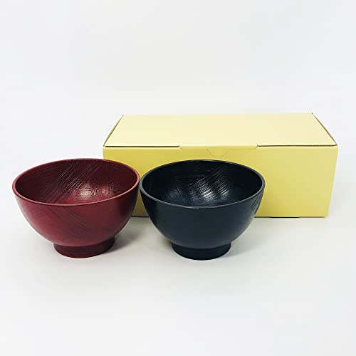 Maeju lacquerware Wooden Soup Bowls, Pair, Miyako, 4E-143