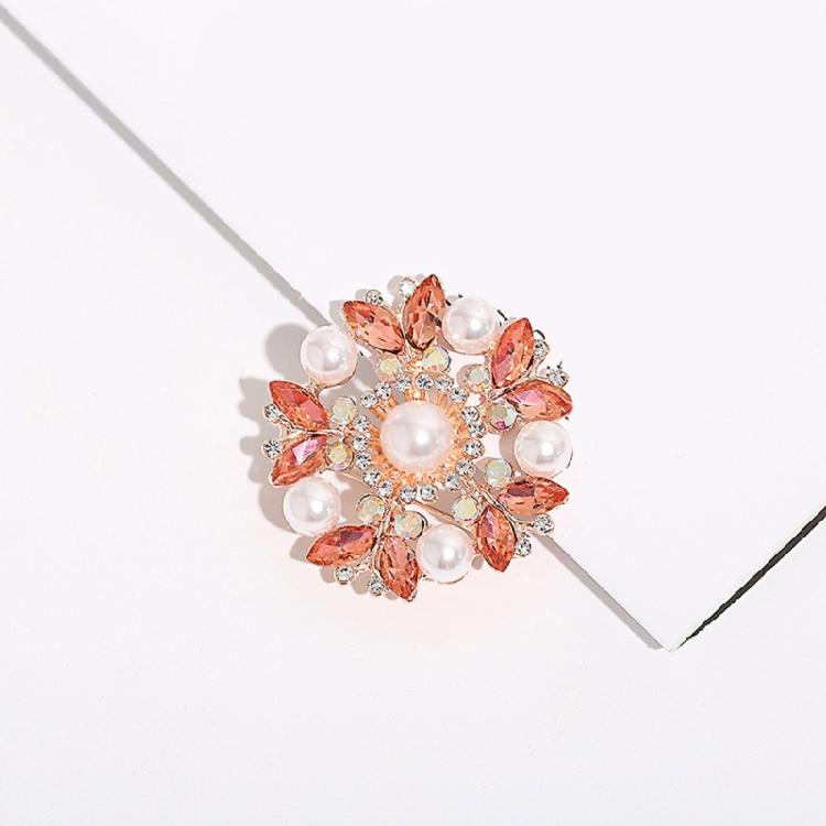 Shimmering Rhinestones Flower Brooch Multi Use Scarf Pin For Jackets Blouses Elegant Women Accessories Gift