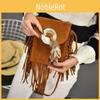 Bohemian Style Feather Tassel Small Shoulder Bag With Polyester Interior For Casual Travel