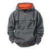 Men's Casual Hooded Sweatshirt with Multiple Pockets Long Sleeve Pullover