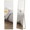 Full-Length Standing Mirror of Aluminum Alloy Wall Mirror with 2 Ways of Use Rectangular 50x161.5x2 Cm Golden