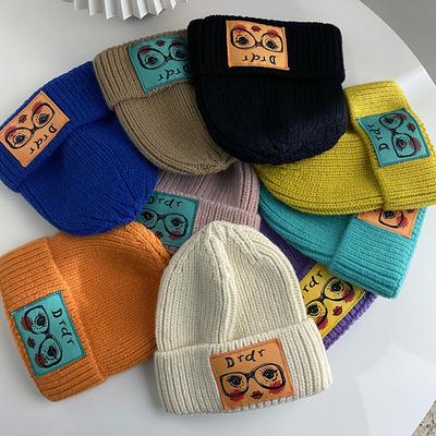 Fashion Dr Glasses Girl Hat Casual Knitted Hat Autumn And Winter Wool Melon Fur Hat Cute Warm Cold Hat