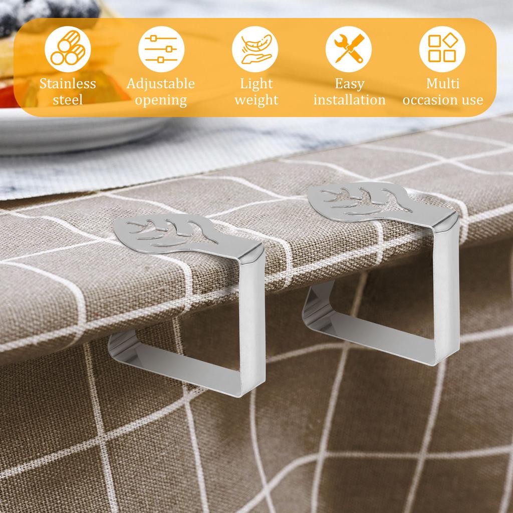 40Pcs Tablecloth Clips Stainless Steel Leaf Shape Table Cloth Cover Clamps Portable Adjustable Tablecloth Holder Clips for Home