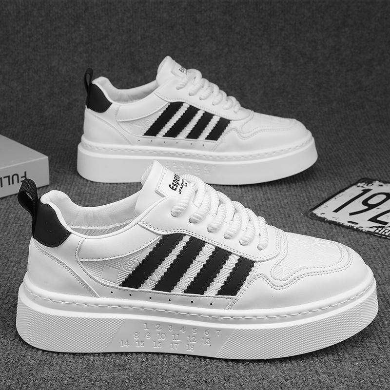 

Модная кожаная мужская повседневная обувь, мужская обувь для скейтбординга, белые кроссовки на платформе для бега, дышащие теннисные туфли, толстая спортивная обувь 39