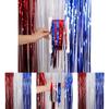 Vibrant Red White And Blue Independence Day Rain Curtain For Festive Party Decorations