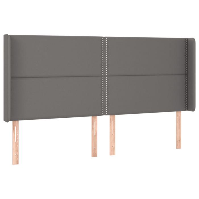 VidaXL Tête de Lit à LED Meuble de Chambre à Coucher Accessoire de Lit Double Tête de Cadre de Lit Intérieur Gris 3124020