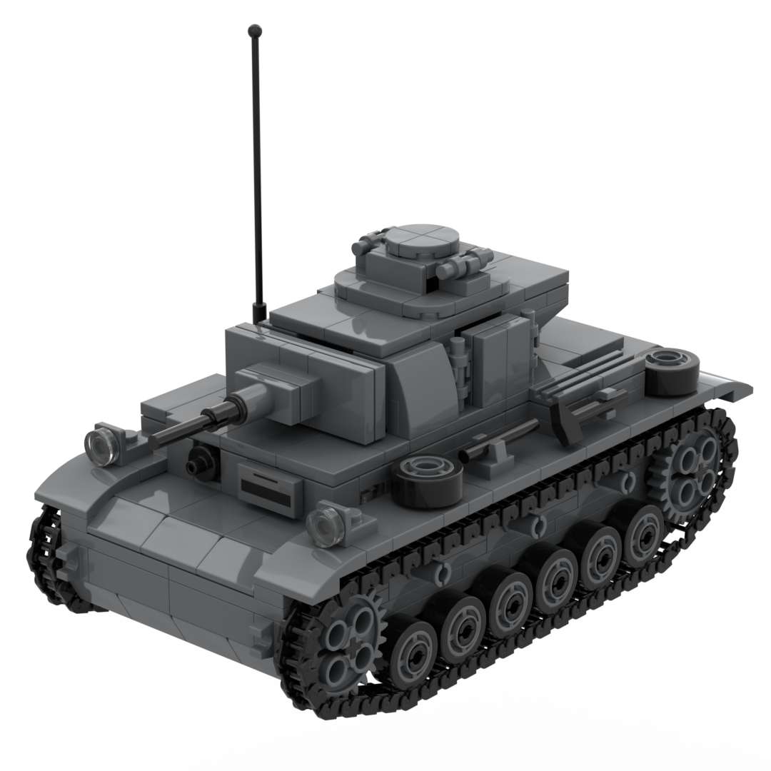 WOII Panzer III Ausf H Medium Tank Bouwstenen - Duitse Leger Winter Camouflage Model