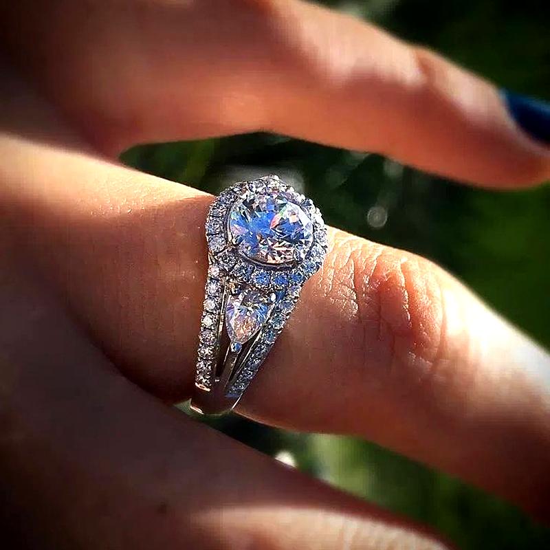 

Новые шикарные женские обручальные кольца AAA с фианитом серебряного цвета, обручальное кольцо для влюбленных, вечерние модные украшения, новинка