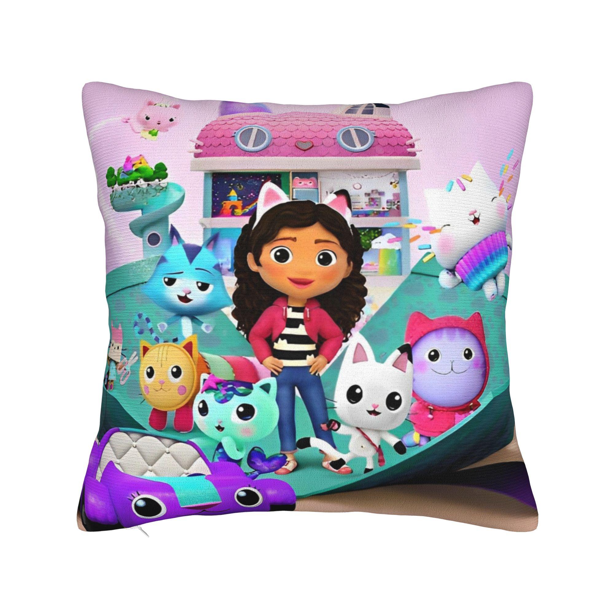 Gabby Dollhouse Square Pillow Case Cushion Covers Fashion Zipper Decorative Pillowcover for Sofa 18 30x30cm 12x12in