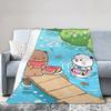 Bubu & Dudu Appreciating Lanterns Flannel Blankets Winter  Super Soft Throw Blanket for Home Decor Novelty Bedspread Bed Cover