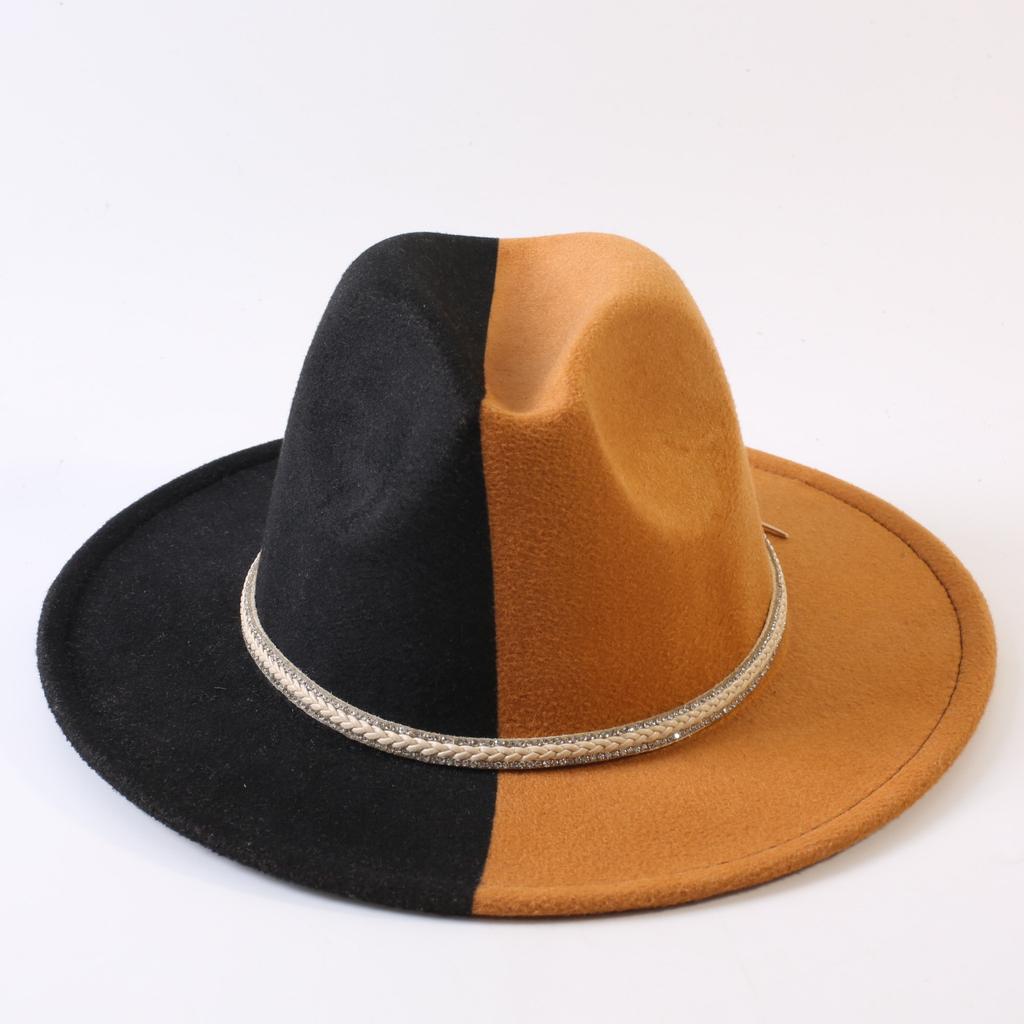 Popular European and American Classic Double-color Wide-brimmed Top Hat Men's and Women's Fashion OL Style Cowboy Hat Jazz Hat