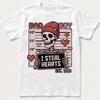 Bad Boy Steal Hearts Funny Skeleton T-shirt, Valentines Day Graphic Tee