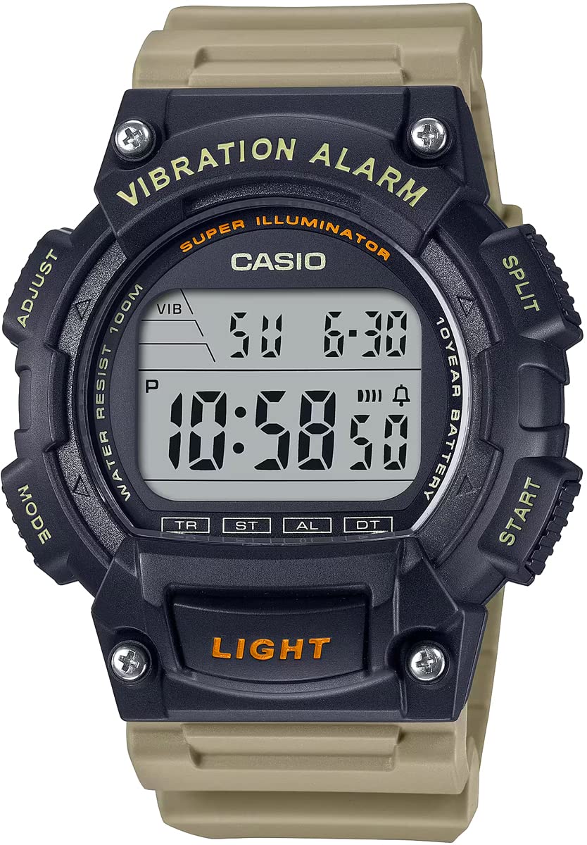 

[Casio] Standard Digital Men s Watch with Vibration Function W-736H-5AV Black x Khaki Comes in Genuine Box