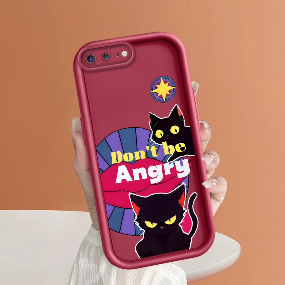 Angry Black Cats Pattern Phone Case for iPhone Samsung Galaxy Xiaomi Redmi POCO HUAWEI Honor Shockproof Rubber Soft Flexible Cover Casing