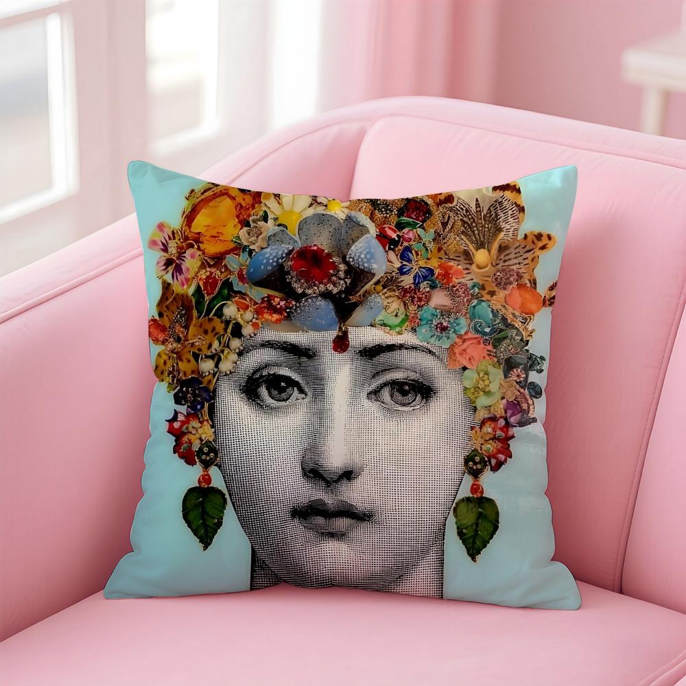 Minimal Abstract Women Simple Anime Art Cushion Cover Pillow Case Soft Skin Friendly Fabric  Concealed Zipper