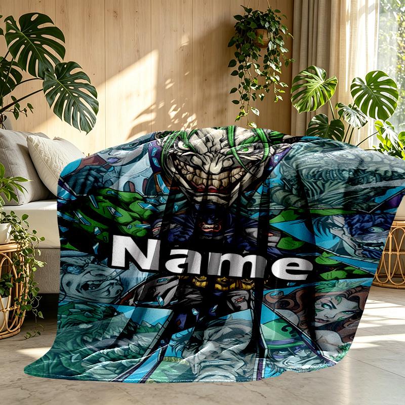 Custom Name Personalized Batman Print Blanket, Home Decor, Bedroom, Sofa, Camping, Couch, Gifts for Birthday Christmas
