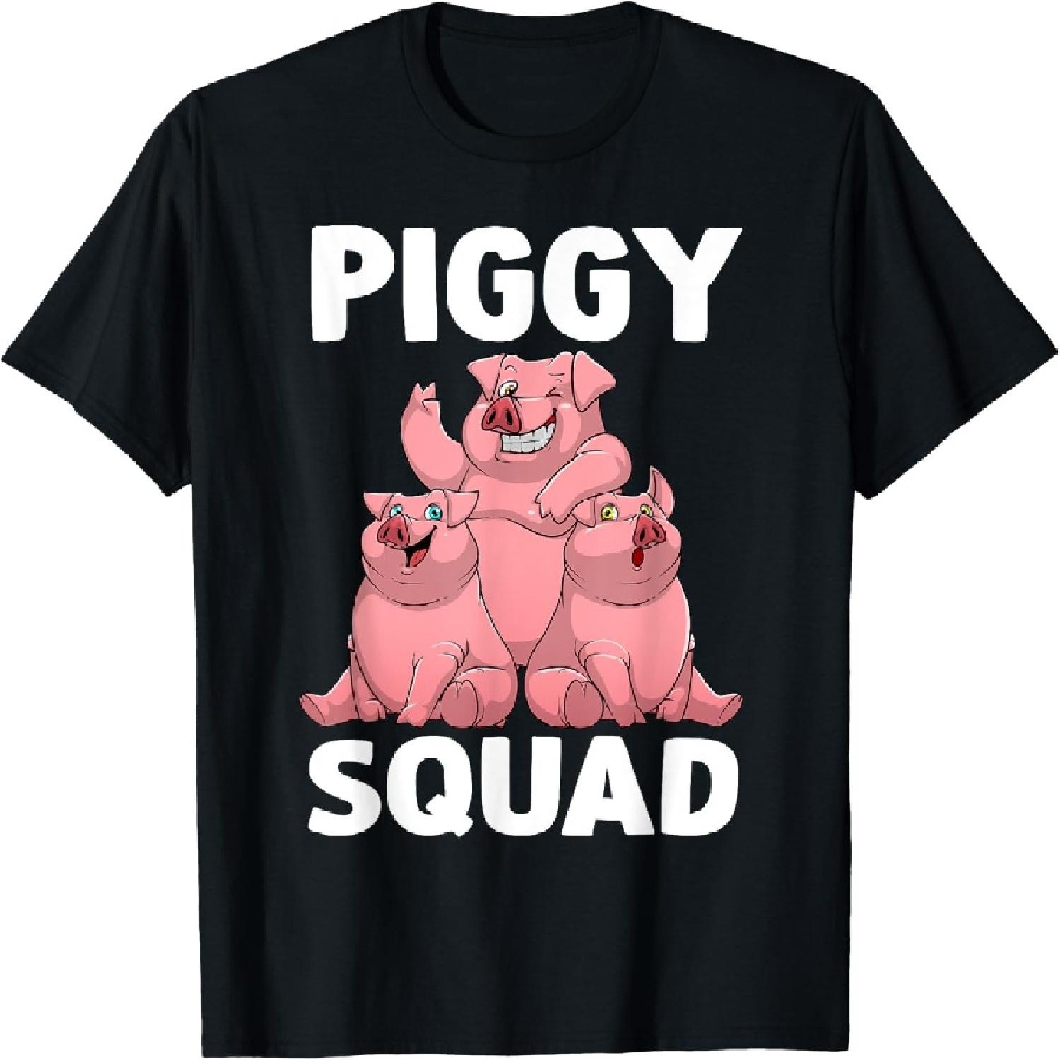 Funny Pig Lover Art For Men Women Kids Piggy Squad Swine Pig T-Shirt XXXXXL разноцветный