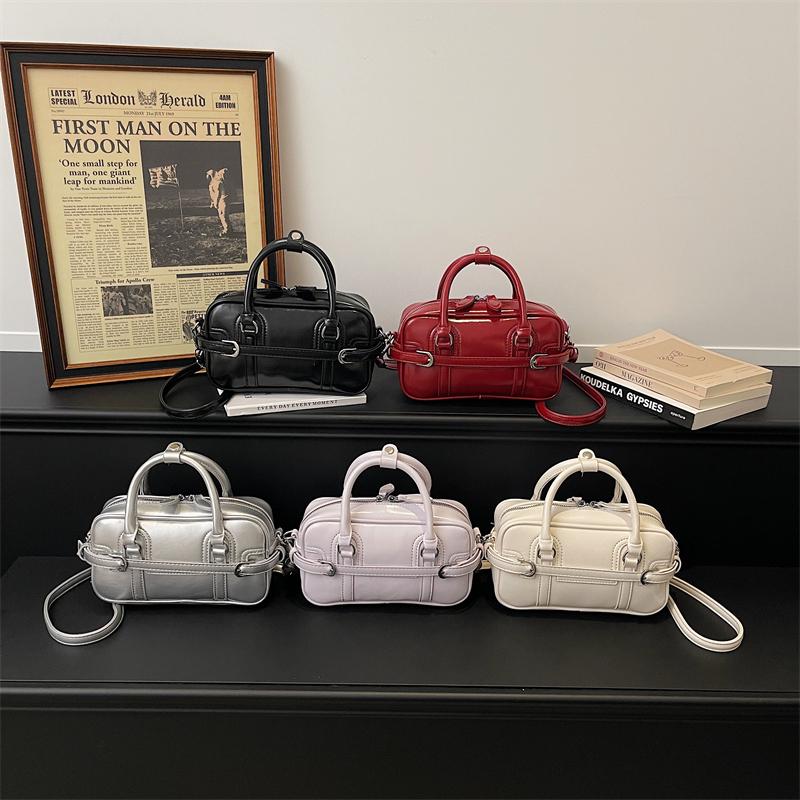 2026 New Fashion Simple PU Material Boston Shoulder Bag Versatile Minority Design Sense Commuter Crossbody Bags for Women