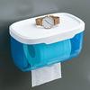 Porta Fazzoletti da Parete Senza Fori Toilette Trasparente Semplice Impermeabile Blu