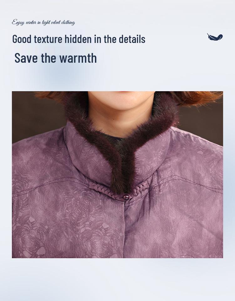 2025 Modern Winter Down Jacket for Middle-aged and Elderly Women, Grandma's 90% White Duck Down, Suitable for Ages 70-80.