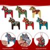 6/12Pcs Christmas Ornament Colorful Horse Design Hanging Decoration with Lanyard Christmas