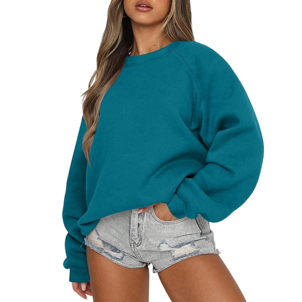 Sweatshirts For Women Oversized Crewneck Fleece Pullover Long Sleeve Tops Comfy Fall Winter Fashion Outfits