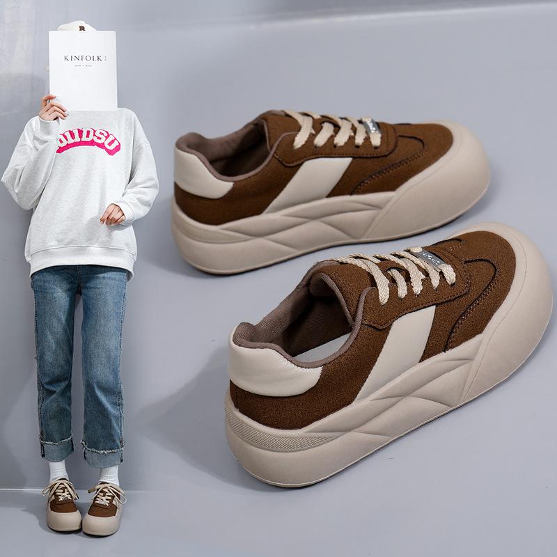 White Shoes for Women  New Spring Students Korean Style Versatile Casual Ins Fashion Shoes Thick Bottom Fashion Sneakers Br992