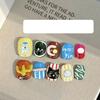 Cartoon Rilakkuma Short Square Round Handmande False Nails Cute Animal Bear Cat Dog Strawberry Bow Press On Nails Christmas Gift