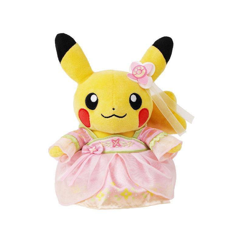 Geniune Center Plush Toy Bamboo Wind Flower Rhyme Series Pikachu Male Female Lovers Ornaments Doll Gifts