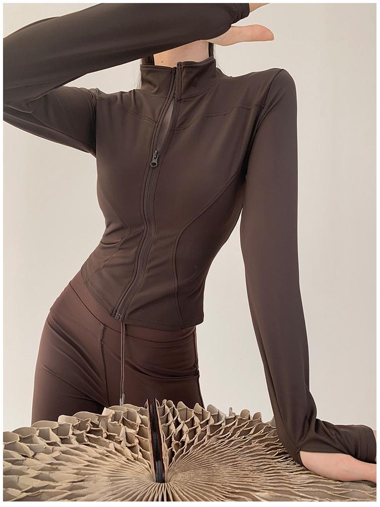 Damska kurtka do jogi z długim rękawem, szybkoschnąca, do biegania i fitnessu