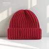 Large Size Face Slim Hat for Women Autumn and Winter Solid Color Thick Knitted Hat  Cold Proof and Versatile Ear Protecting Wool Hat for Men