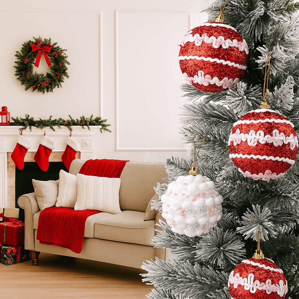 6CM Foam Christmas Balls Colorful Christmas Hanging Balls Christmas Tree Pendant  Indoor Outdoor
