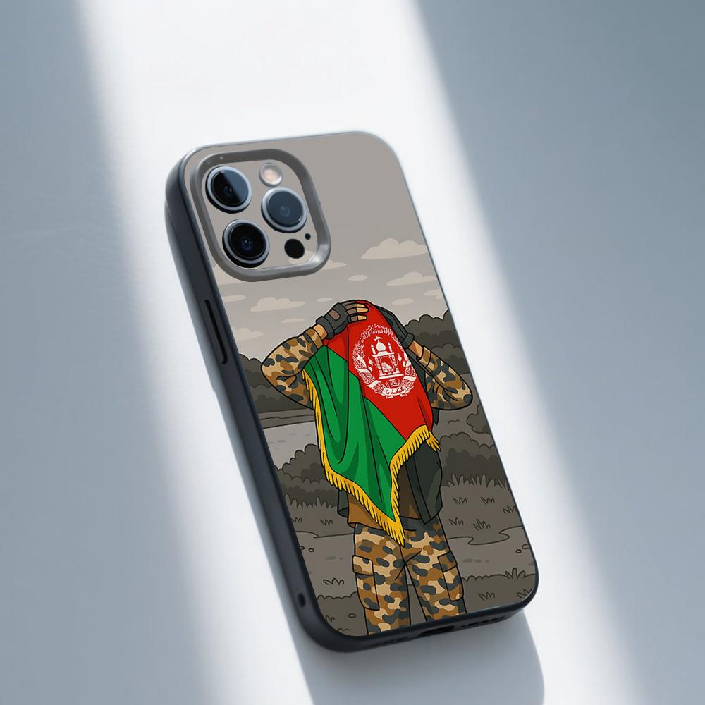 

Flag of Afghanistan Phone Case For iPhone 16,15,14,13,12,11,Pro,Max,Plus,X,XS,XR,SE,8,7,Mini,Soft Silicone Black Case iPhone15pro