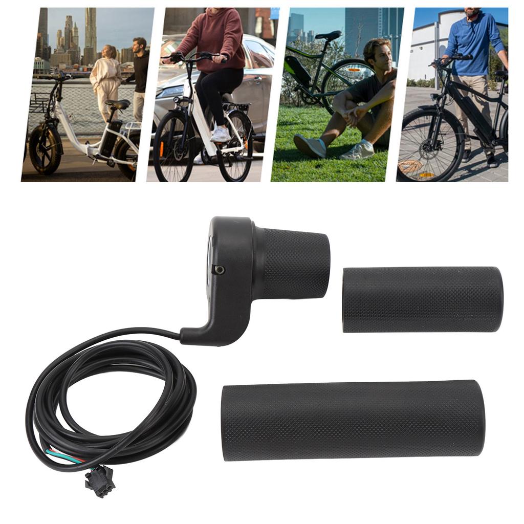Throttle Grip Non Slip Rubber Hand Grips Electric Bike Handlebar Grip Speed Control Throttle Handle 