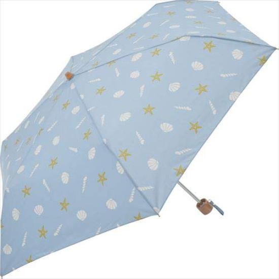 Nifty Colors Folding TC Shell 6 with Storage 2224BL Umbrella, Blue, 50cm, Mini, Ribs, Bag,