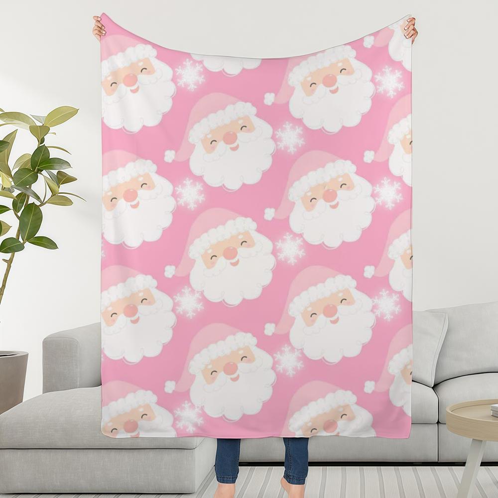 Blanket Throw Super Cosy Plush Living Room Sofa Pink Christmas Couch Childish Birthday Gifts 30x40in