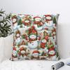 Christmas Snowman Pillowcase Double-Sided Printing Polyester Cushion Cover Decor Throw Pillow Case Cover Home Drop Shipping