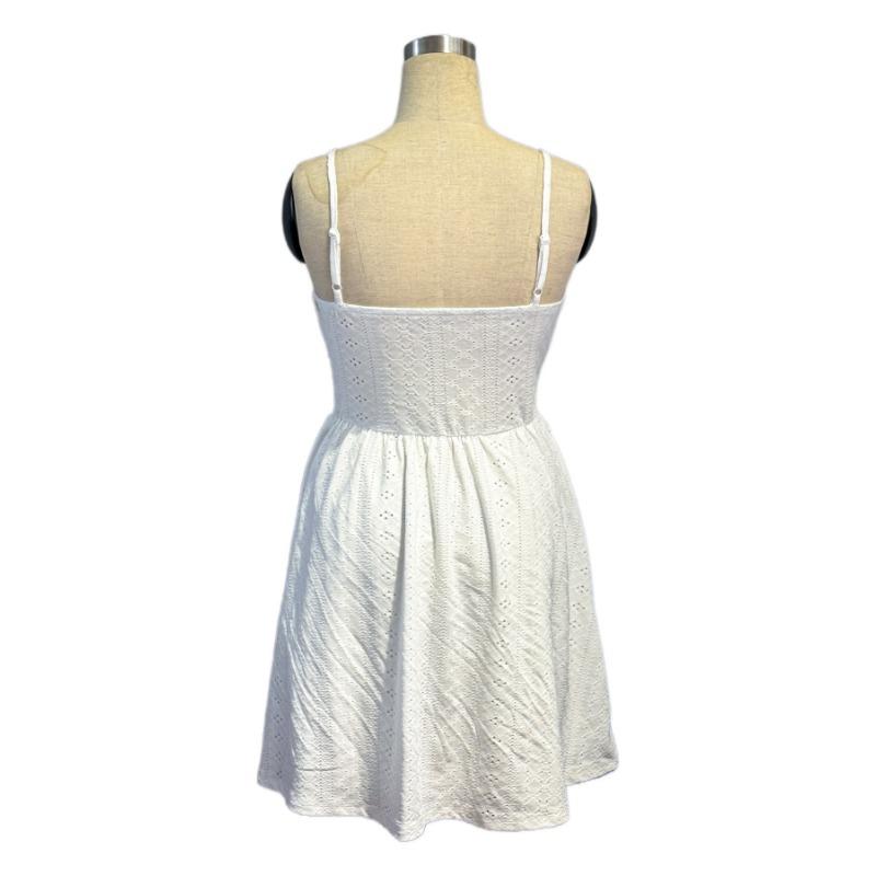 Summer Elegant and Slimming Women's Dress with A Cinched Waist Halter Straps and V-neck for Vacation