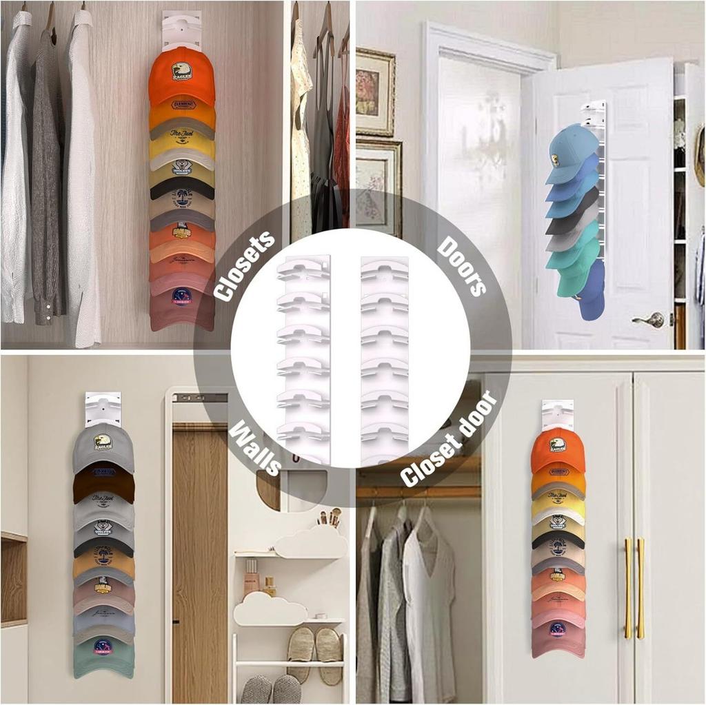 Baseball Caps Holder Acrylic Hat Organizers Hat Display Stand for Bedroom Closet Large Capacity Peaked Hat Storage Rack Hat Organizer for Baseball Cap