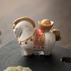Money Horse Tea Pet with Thermal Color Change Resin Tea Table Ornament with Wealth Blessing Traditional Chinese Desk Decor