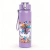 1PC Vintage Gift Bottle Floral Collage Print 750ml Color Plastic Sports Water Bottle Leakproof Flip Straw Lid Suitable for Sports Office Home Use