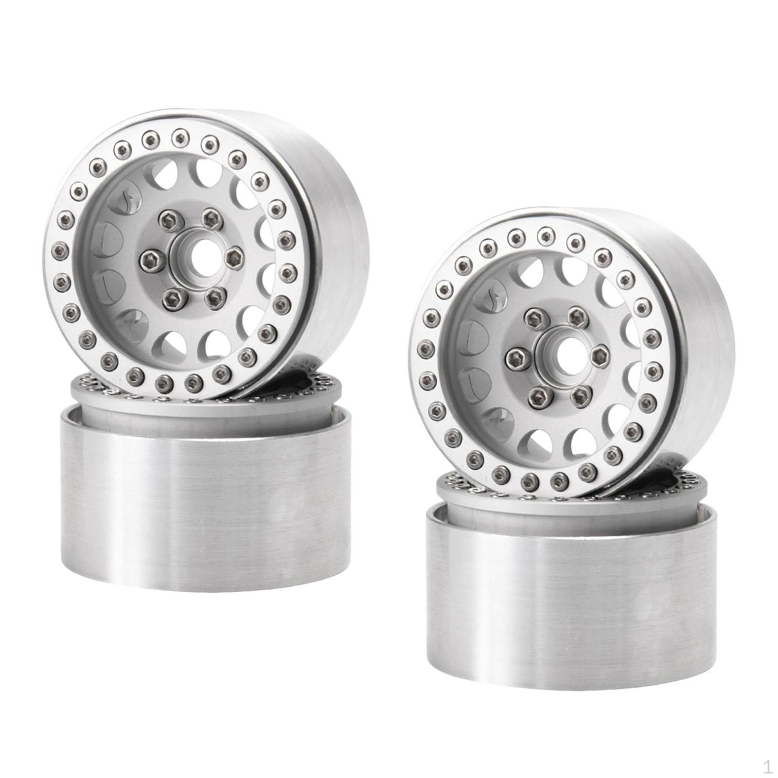 

4Pcs RC Wheels and Tires with Wheel Rim Alloy Professional Deep Dish 1.9 inch for 1/10