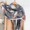 New Chinese Style Oil Painting Flower Scarf Long Silk Scarf For Travel Sun Protection