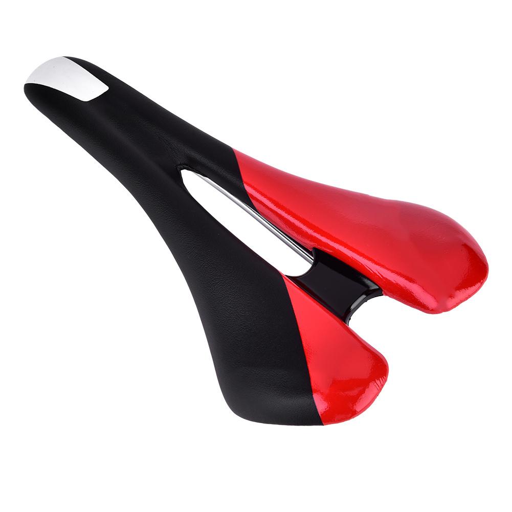 PU Lther   Cycling St Cushion Saddle For Mountain Road Bike(Red & Black)