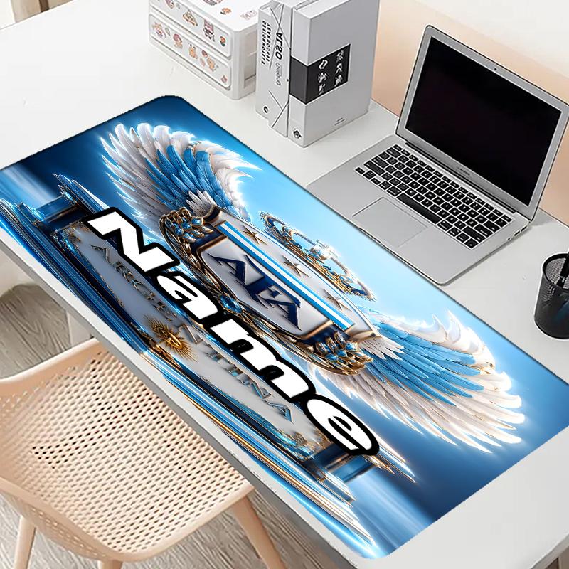 Custom Name Personalized Manchester City FC Pattern Mousepad, Laptop PC Desk Mat, Decorative Desk Mat for Home Keyboard Pad Gift