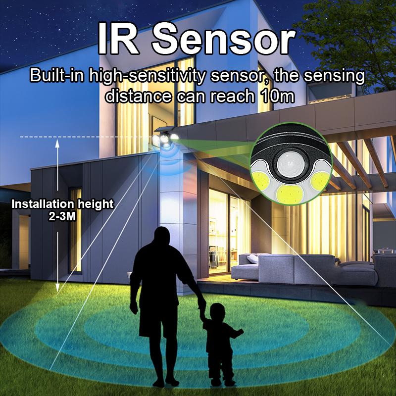 102 COB LED Solar Lights 4 Head Lamp PIR Motion Sensor Landscape Spotlights IP65 Waterproof Outdoor Lights Garden Decoration