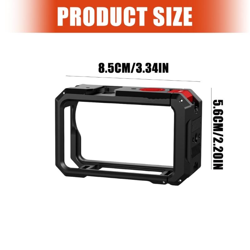 High Strength Metal Cage for Action 6 Camera Shockproof Aluminum Structure Perfect Button Access 1/4 Threaded Port
