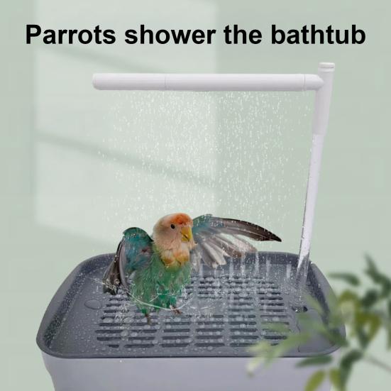Yousheng Parrot Bathtub with Pump Automatic Circulating Water Birds Shower Fountain USB Powered Parakeet Bath Box for Cockatiel Lovebird Conure Budgie