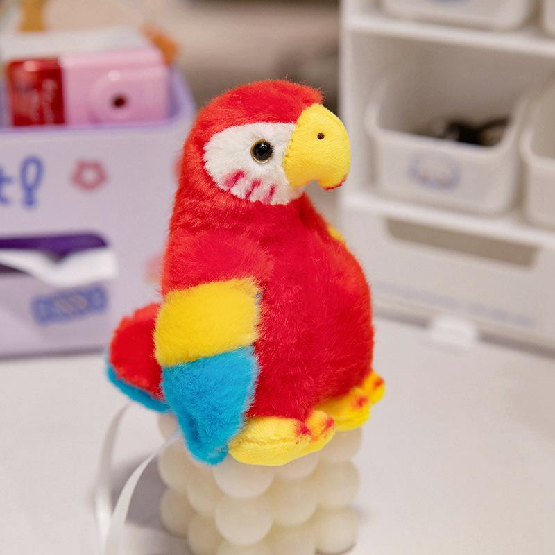Standing Shoulder Parrot Doll Plush Toy Animal Cartoon Shoulder Magnet Magnetic Shoulder Decoration Doll Gift